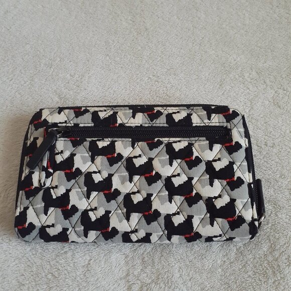 Vera Bradley Turnlock Wallet Grey Black Quilted Scottish Terrier - Picture 8 of 11